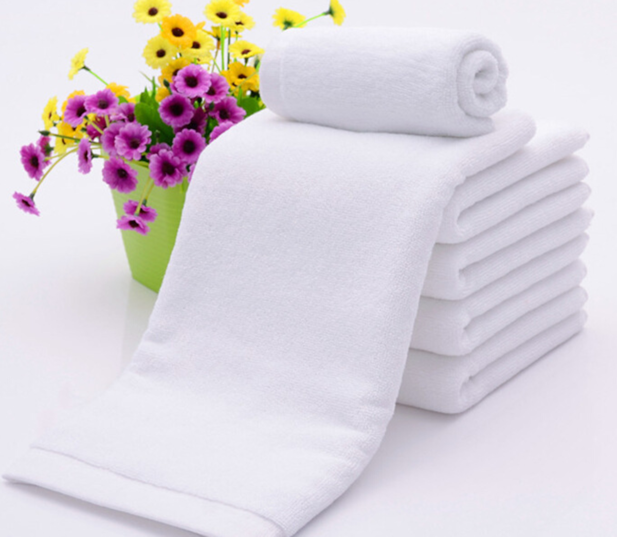 cotton white towels set