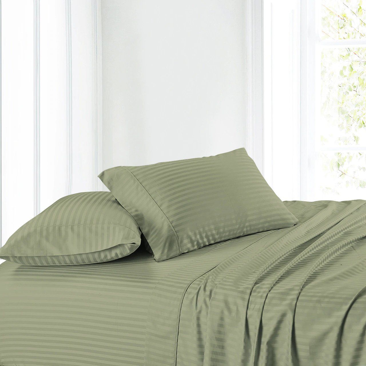 Shop Olive Duvet Cotton King Size Bedding Set, 220 X 240 cm, 6 Pcs