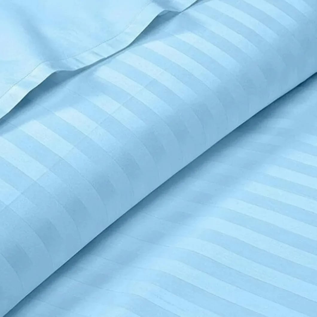 light blue with stripes material of bedding set