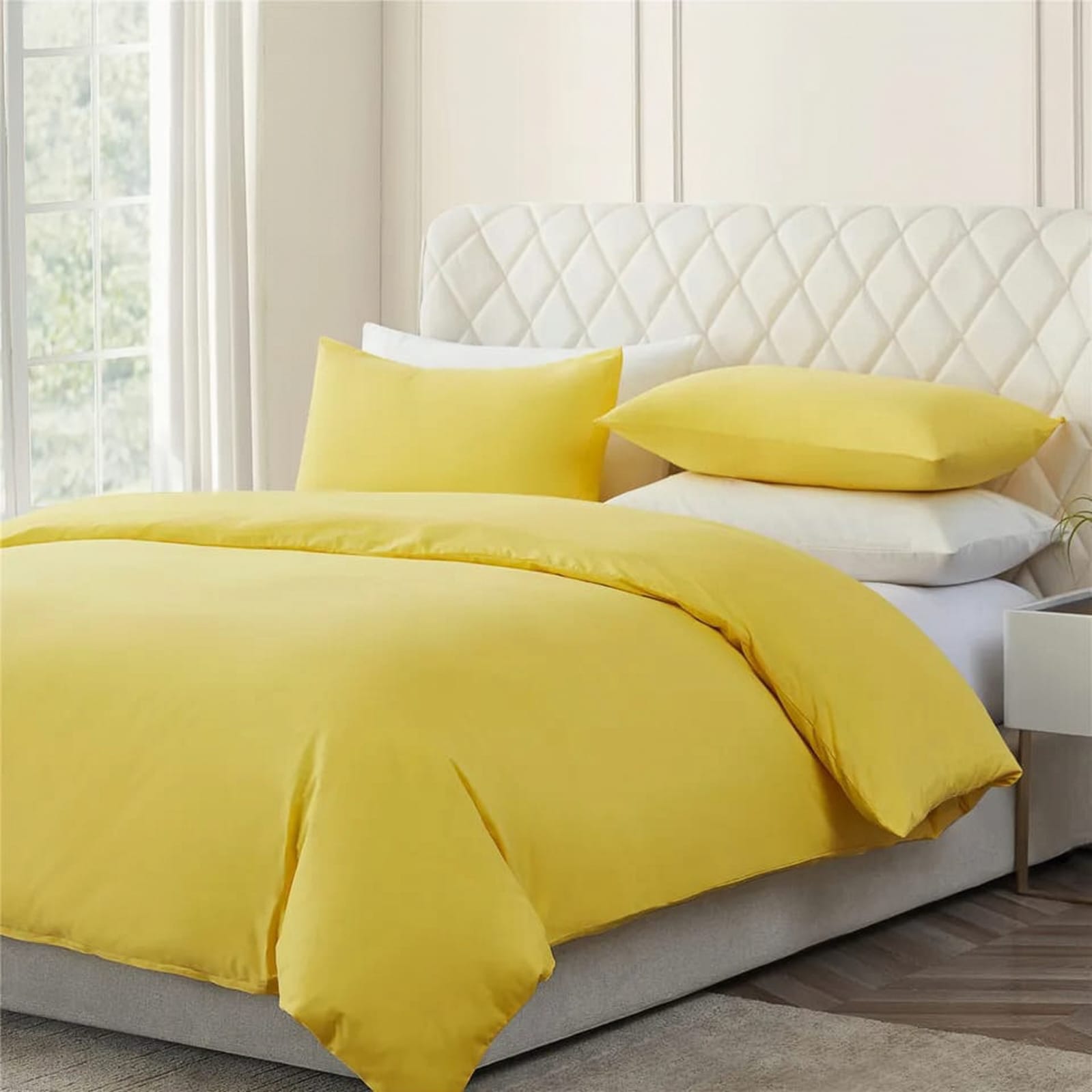 Lemon Yellow Luxe and Premium Cotton Bedding Set King Size 6 psc