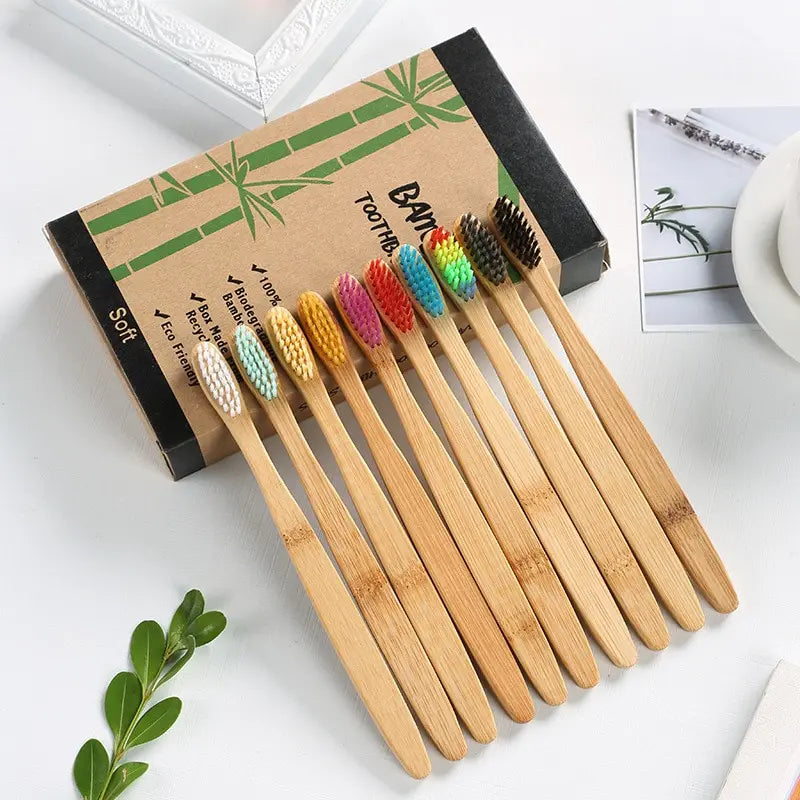 Bamboo toothbrush set 10 psc.