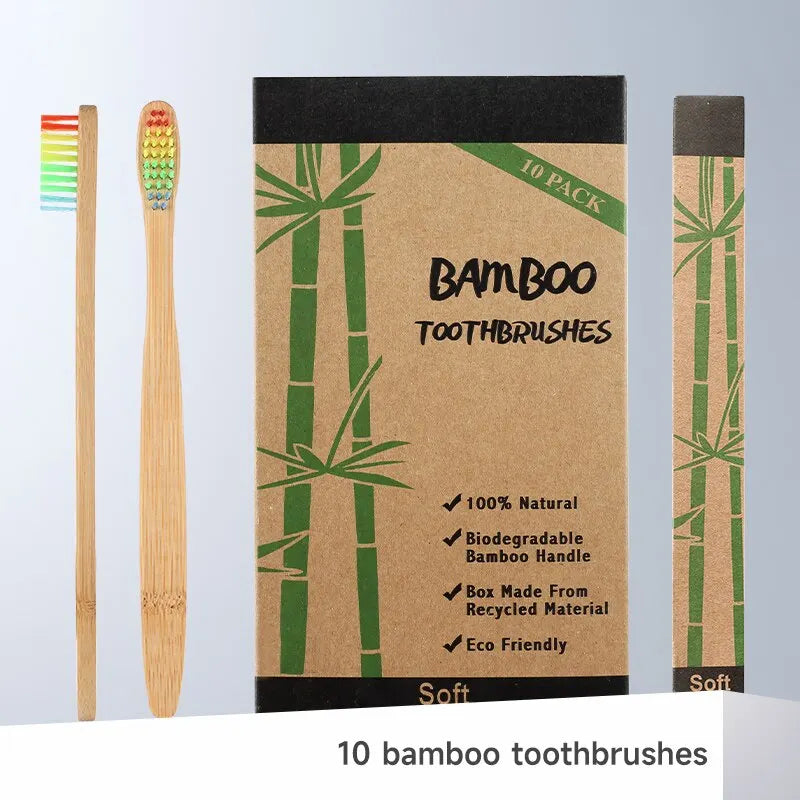 Bamboo toothbrush set 10 psc.