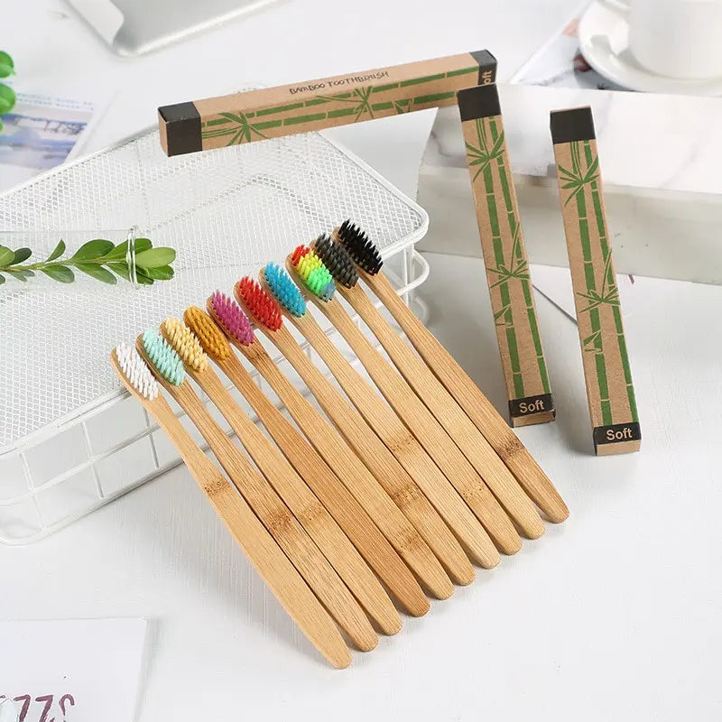 Bamboo toothbrush set 10 psc.